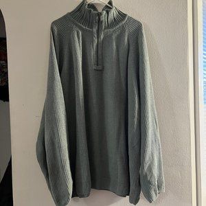Firethorn Silver Zip Up Pullover Shirt Mens XXL Gray Green Acrylic Corduroy